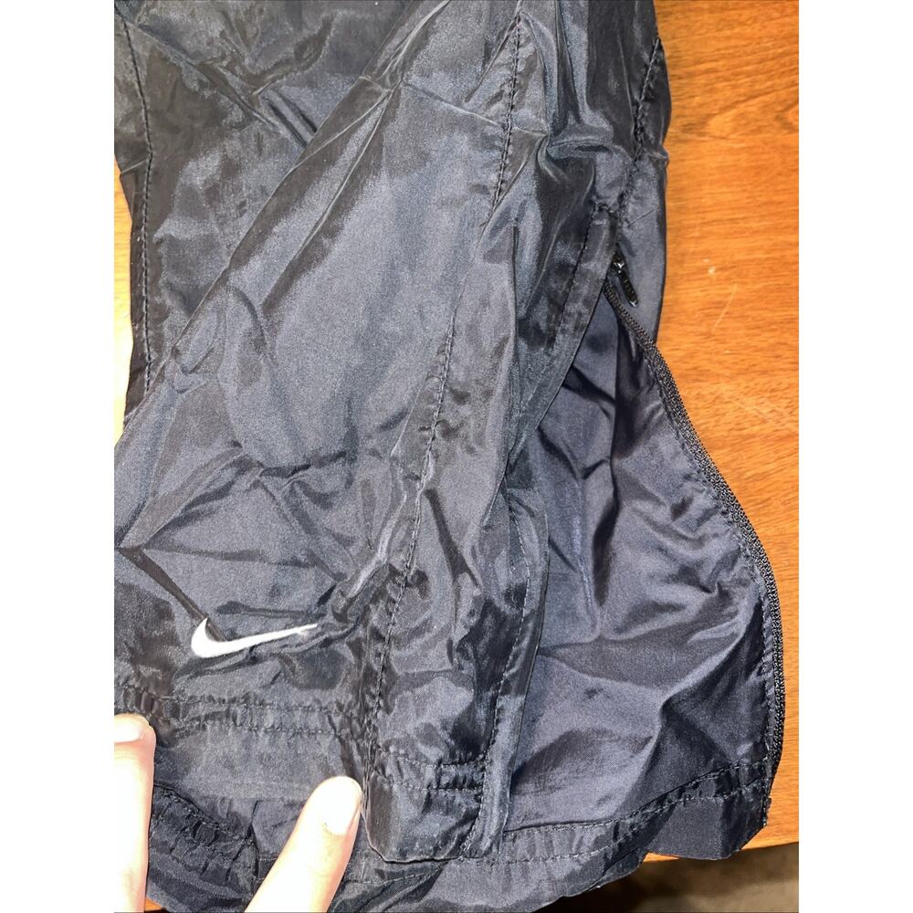 Vintage Nike Black Track Pants Youth XL 26x29 baggy With Zipper Ankles 90s Y2K - Picture 2 of 7